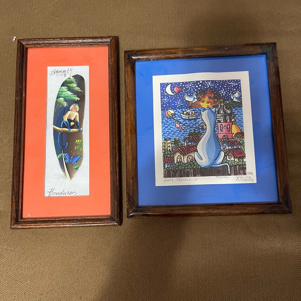 2 Beautiful Hand Painted Framed Wall Art Hangings!
